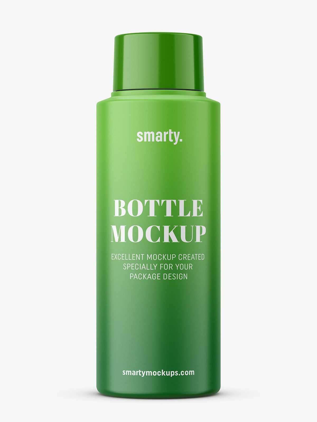 Small plastic matt bottle mockup