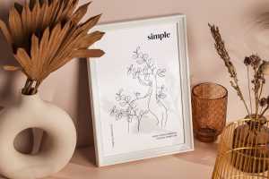 Small poster frame mockup