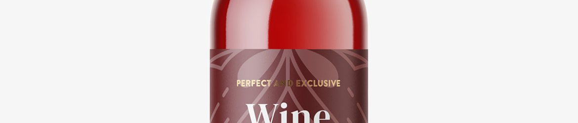 Small red wine bottle mockup