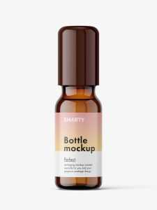 Small roll-on bottle mockup / amber