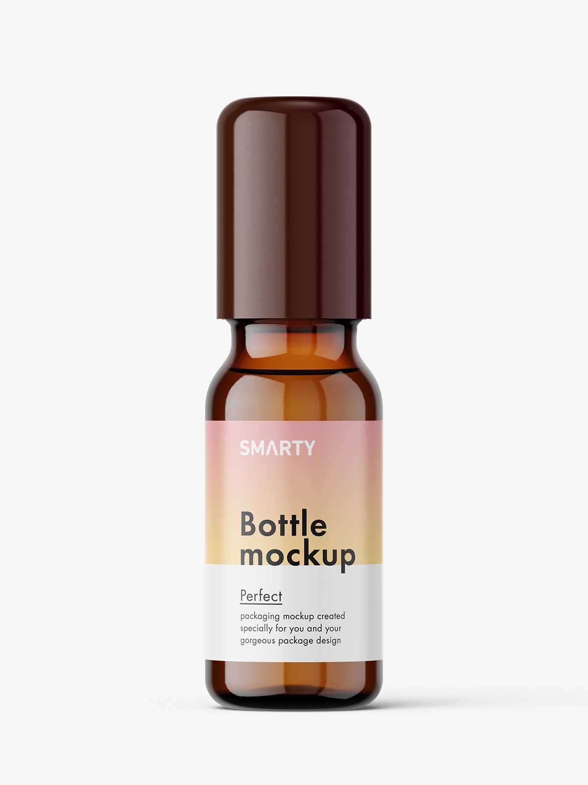 Small roll-on bottle mockup / amber