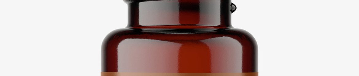Small roll-on bottle mockup / amber