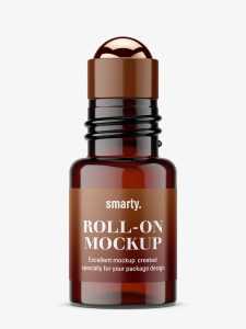 Small roll-on bottle mockup / amber