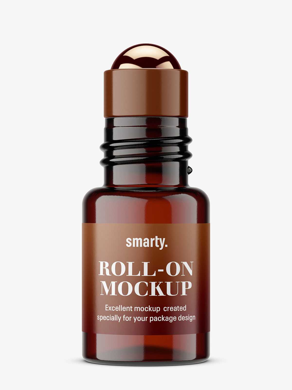 Small roll-on bottle mockup / amber
