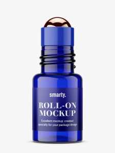 Small roll-on bottle mockup / blue