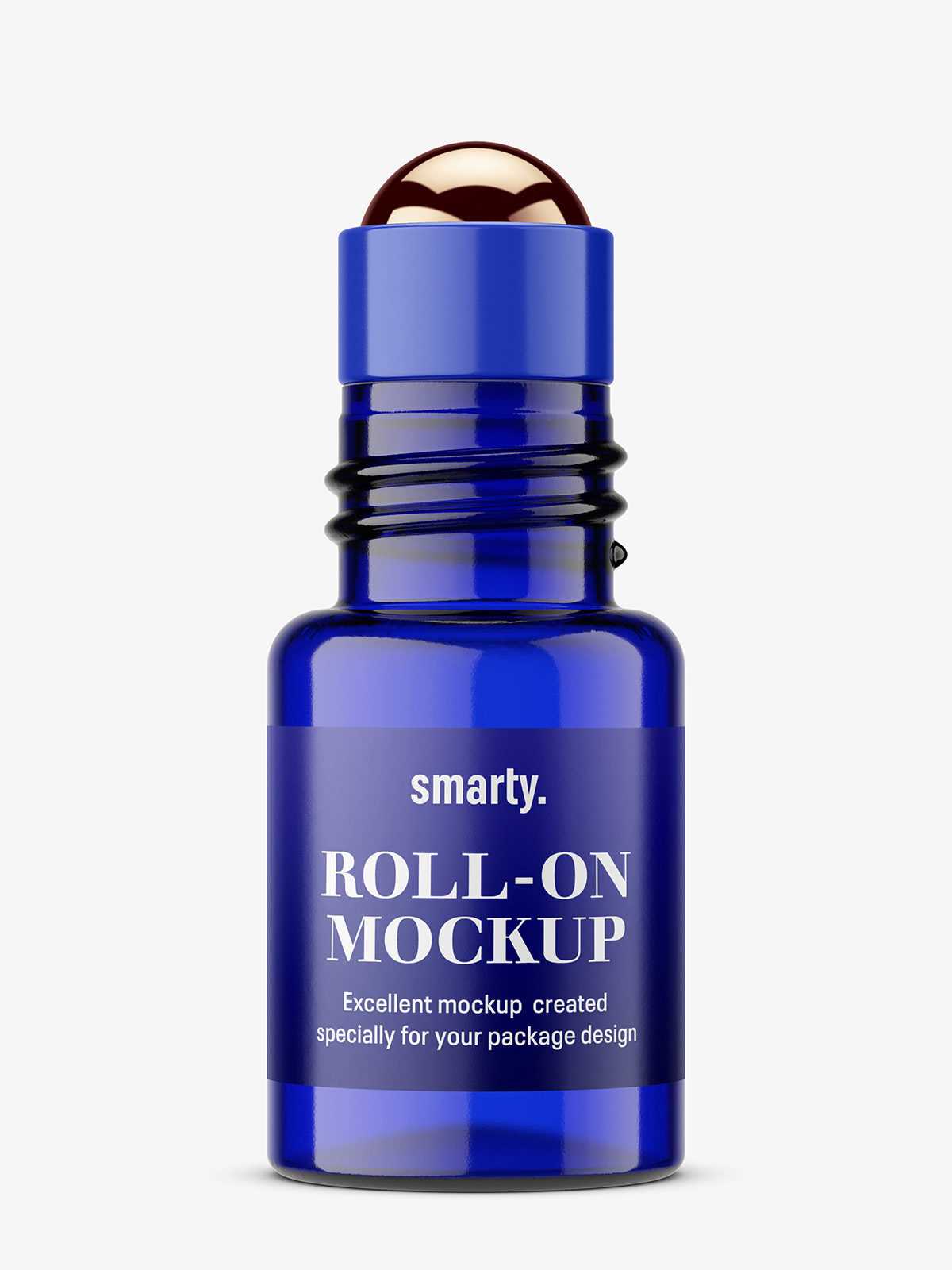 Small roll-on bottle mockup / blue