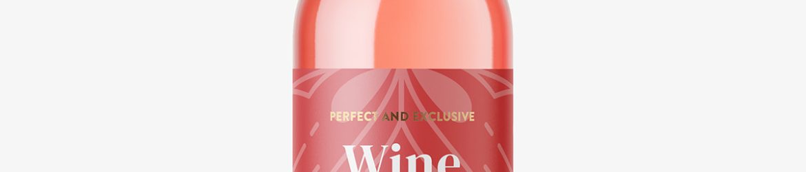 Small rose wine bottle mockup