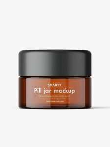 Small round jar mockup / amber