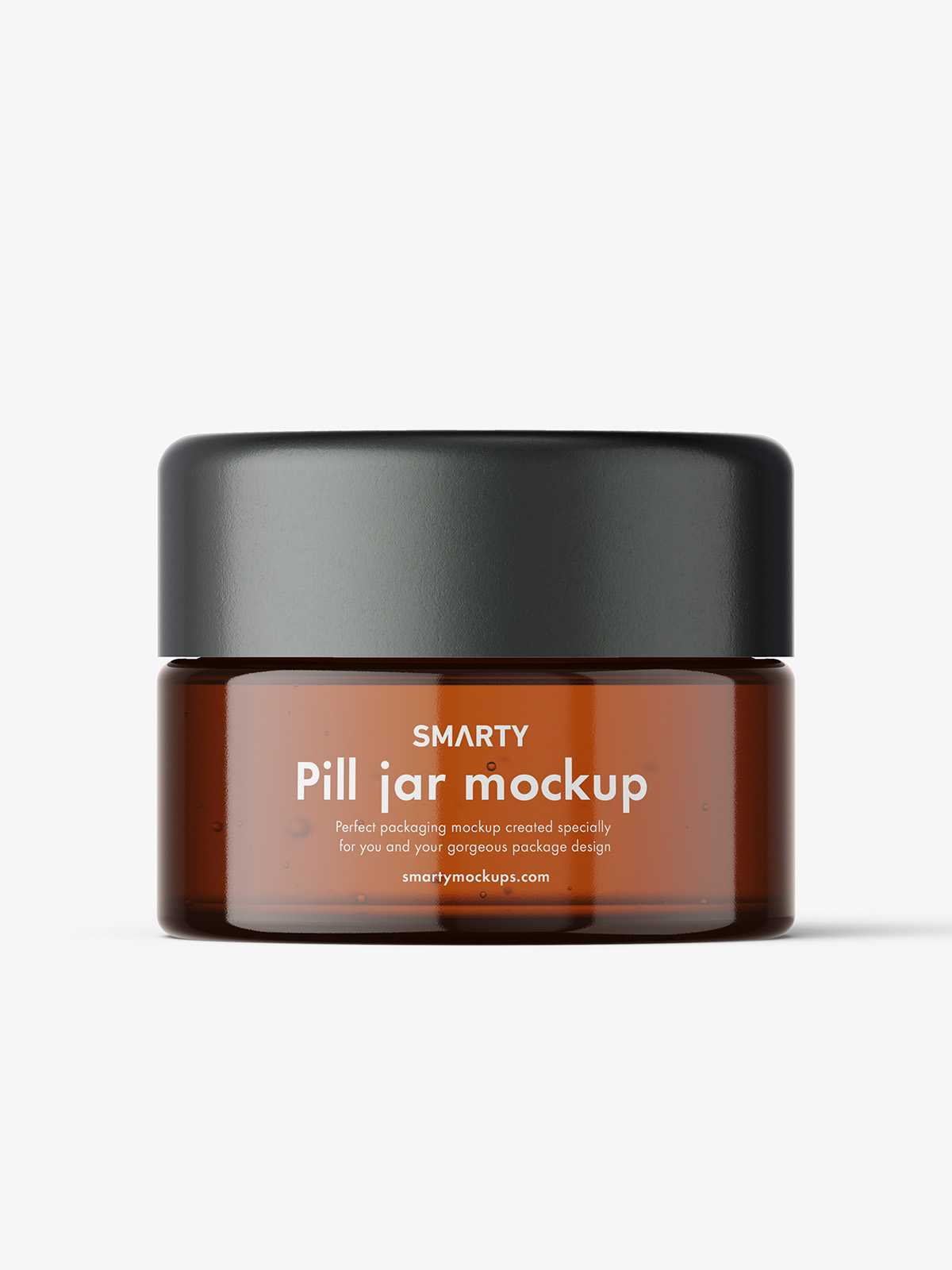 Small round jar mockup / amber