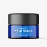 Small round jar mockup / blue