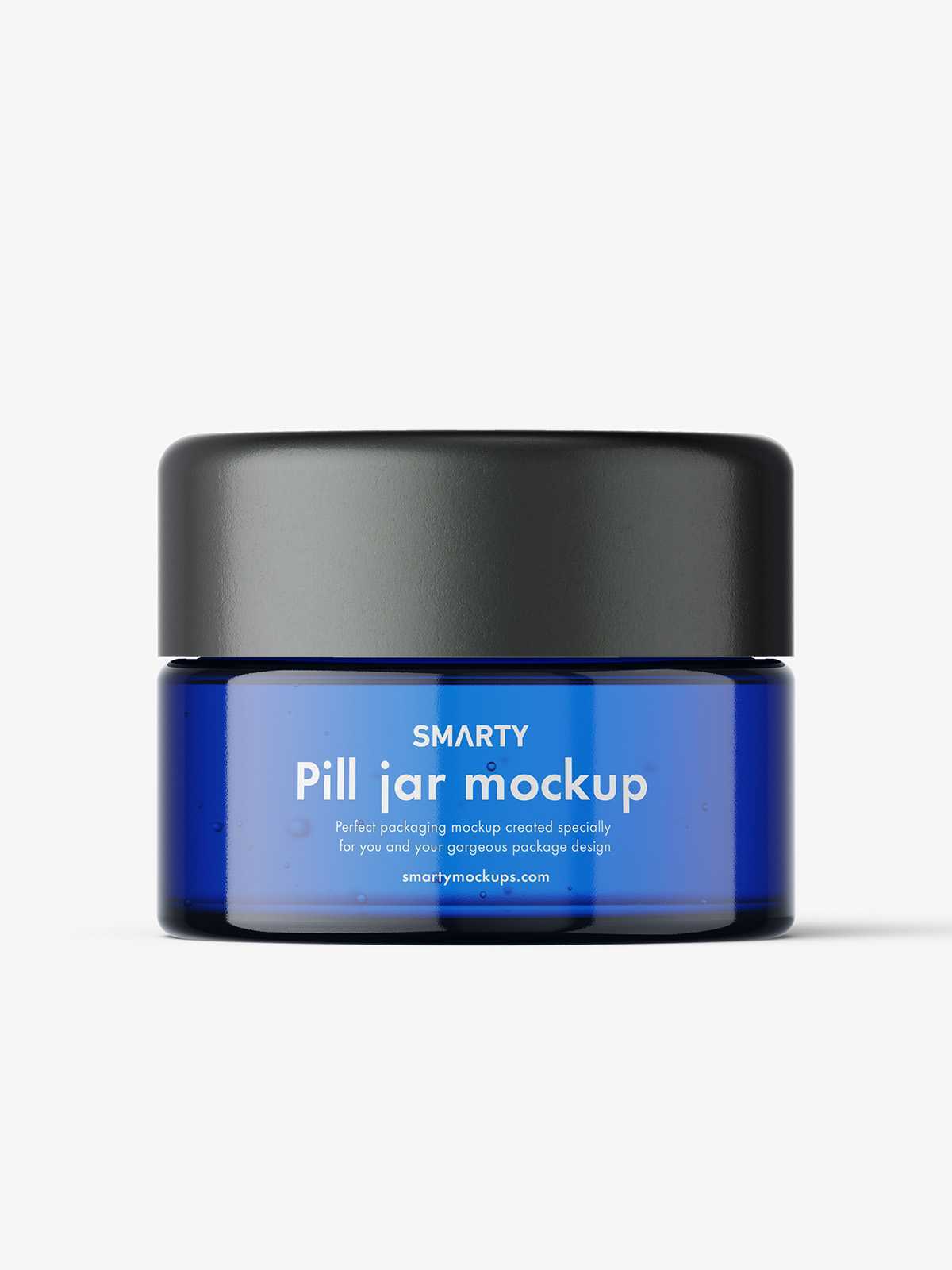 Small round jar mockup / blue