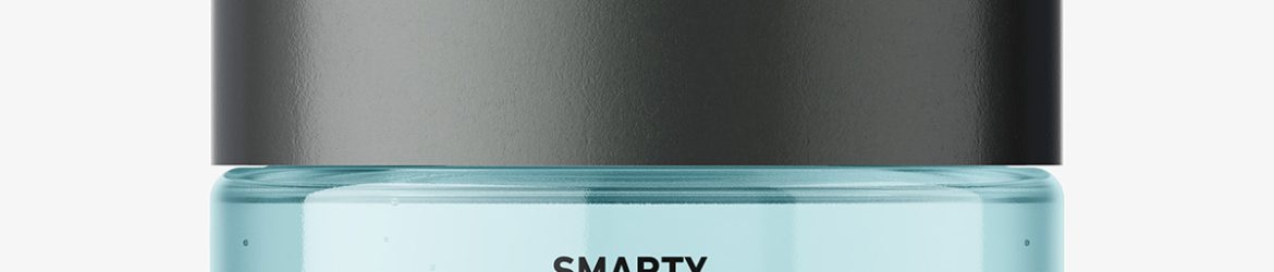 Small round jar mockup / clear