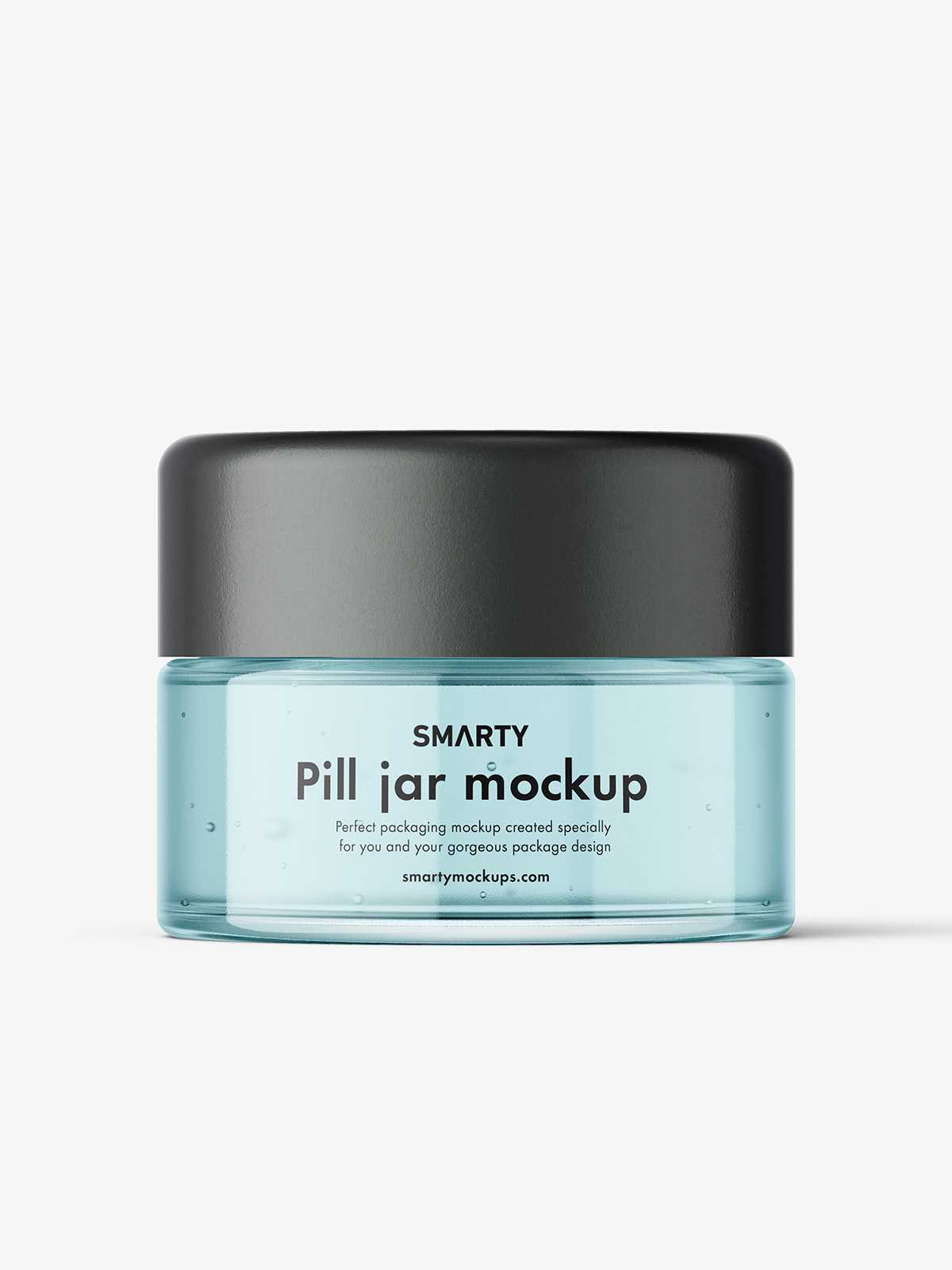 Small round jar mockup / clear