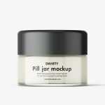 Small round jar mockup / cream