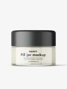 Small round jar mockup / cream