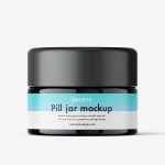 Small round jar mockup / dark