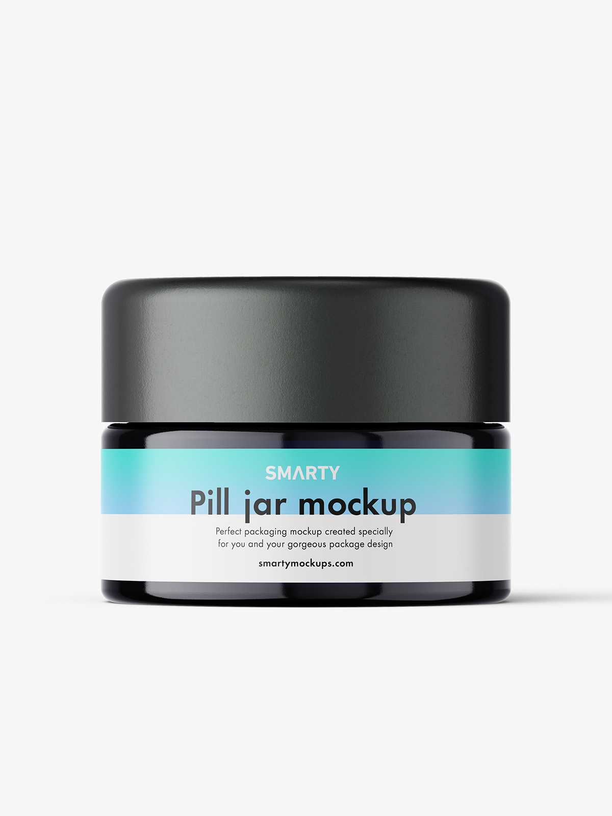 Small round jar mockup / dark
