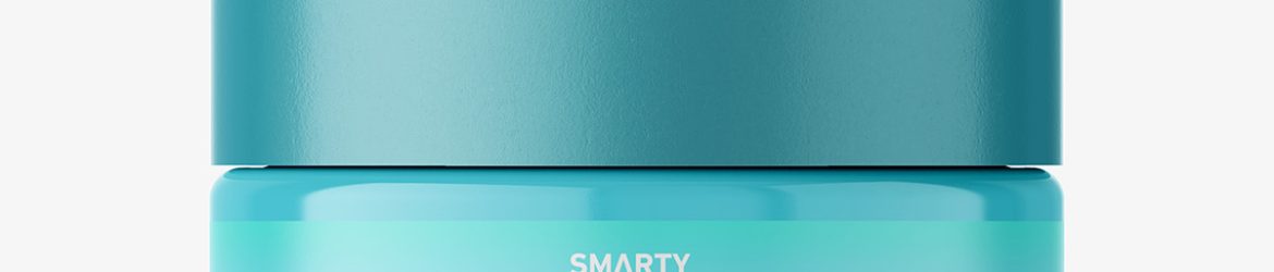 Small round jar mockup / glossy