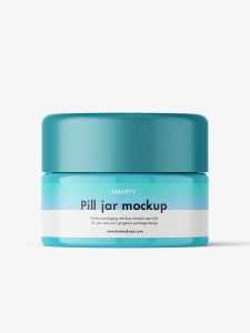 Small round jar mockup / glossy