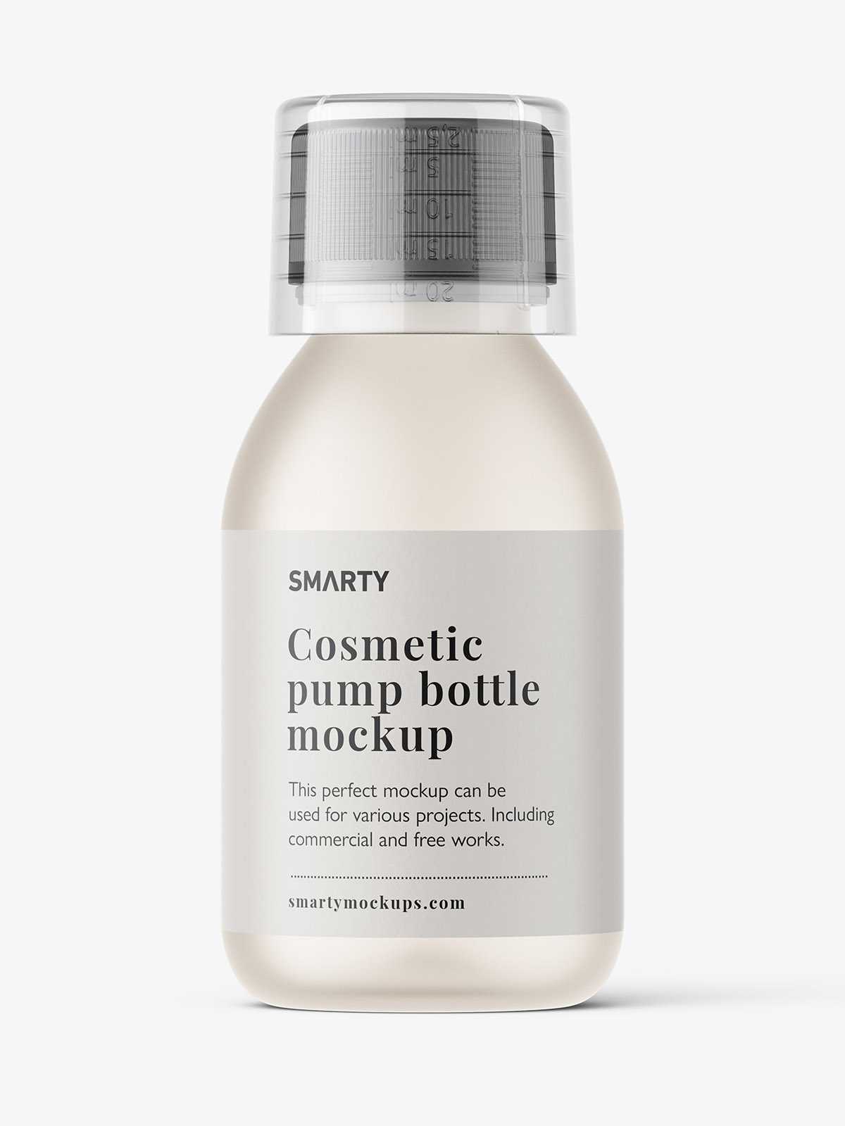 Small syrup bottle mockup / frosted