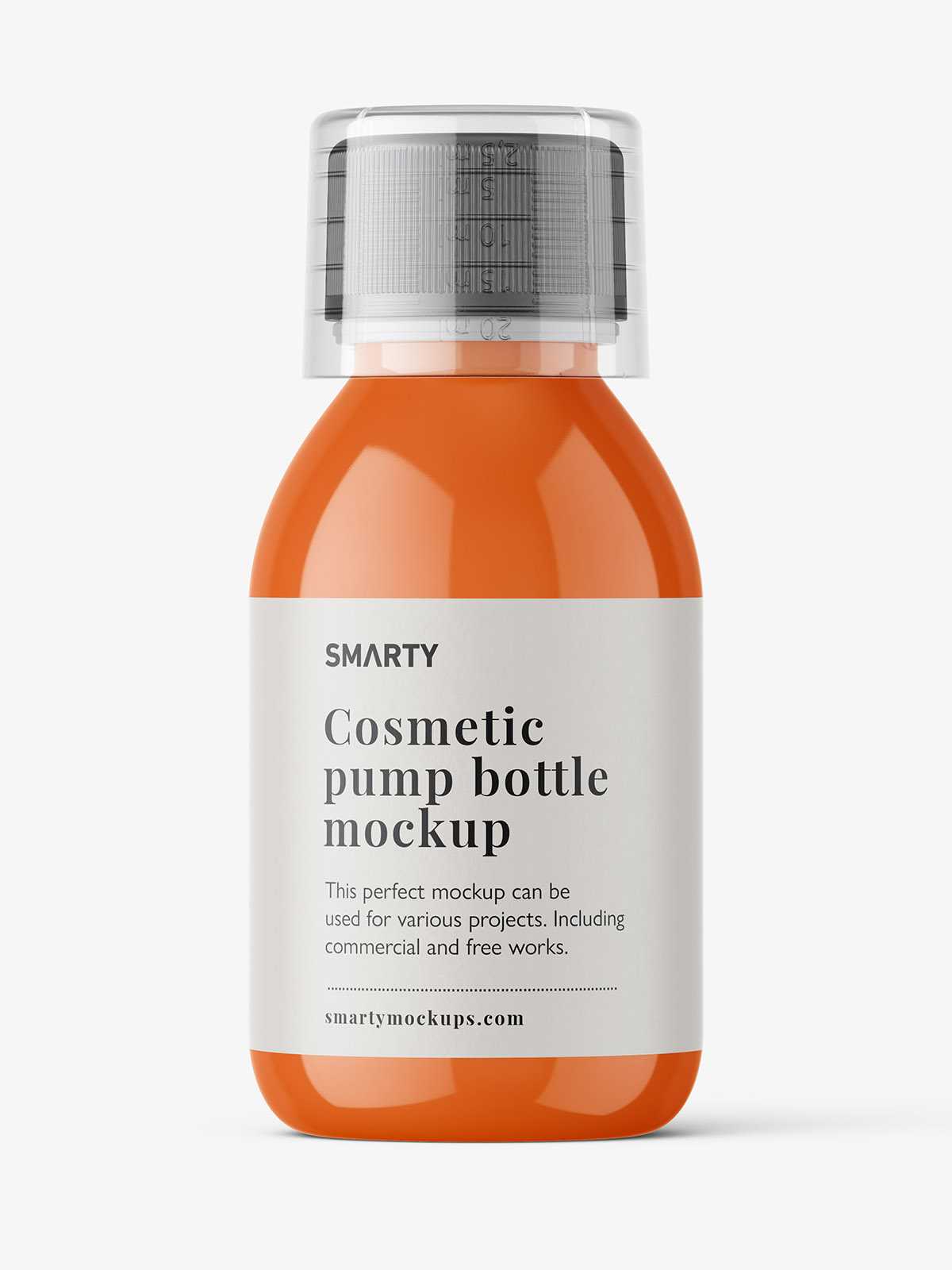 Small syrup bottle mockup / glossy
