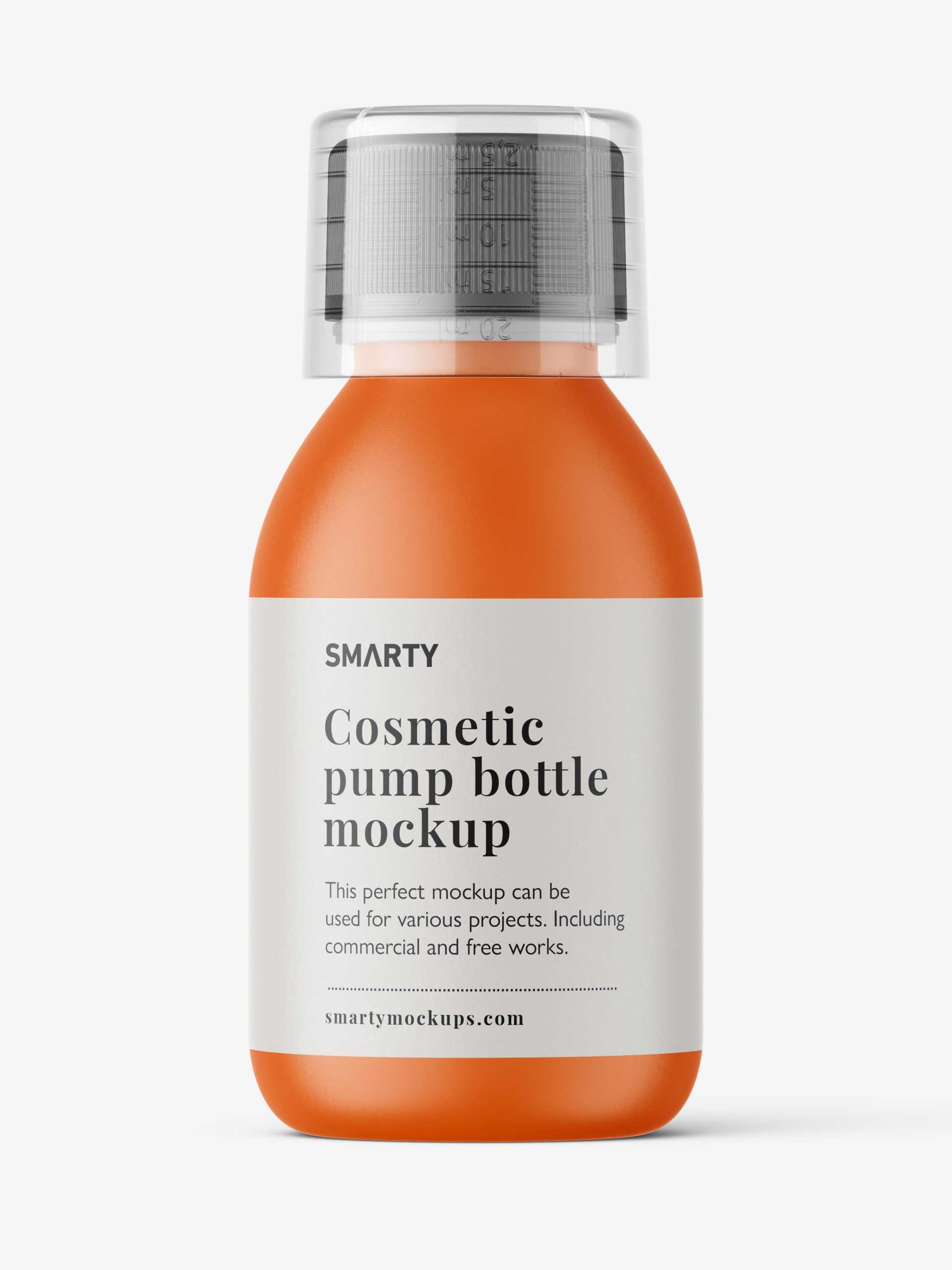 Small syrup bottle mockup / matt