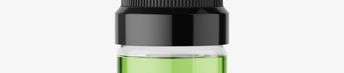 Small transparent bottle with push spray mockup
