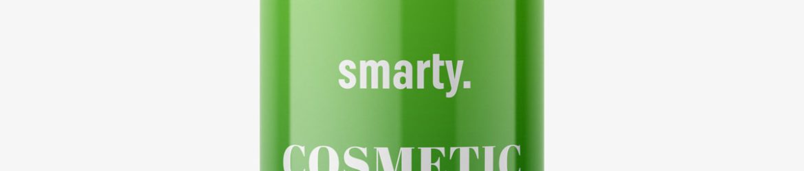 Small universal glossy plastic bottle