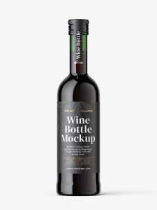 Small wine bottle mockup