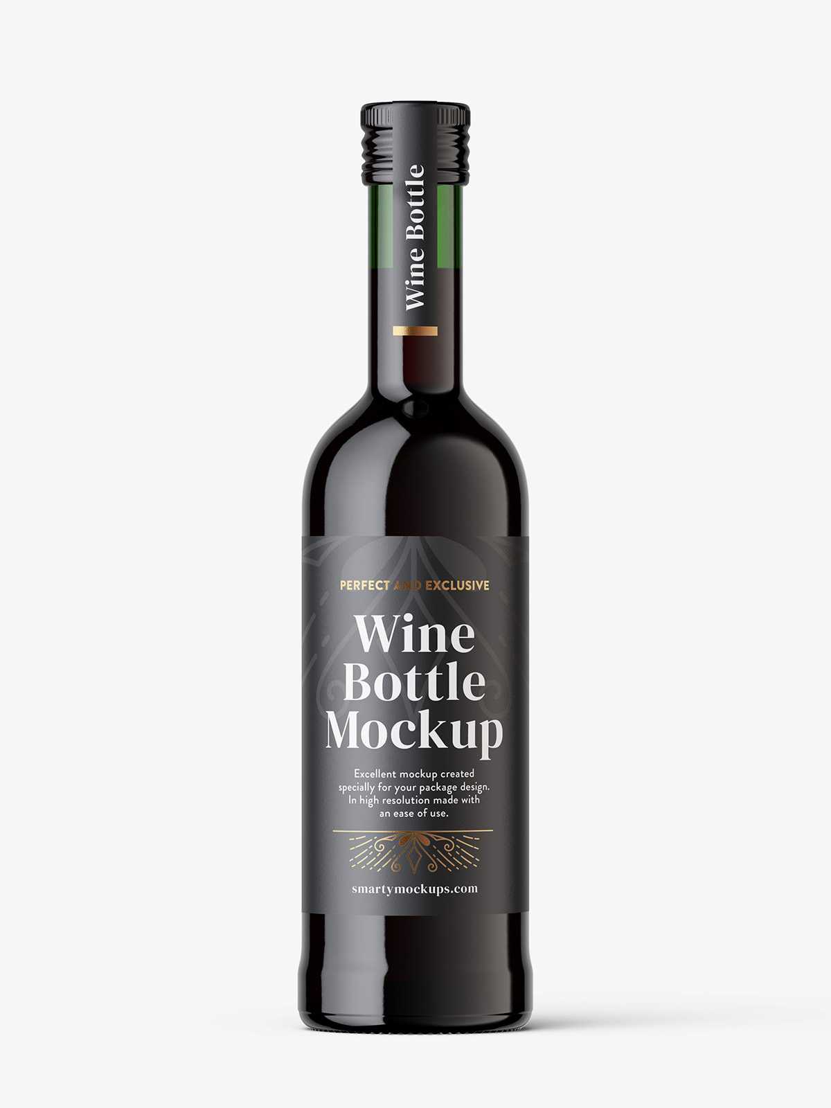 Small wine bottle mockup
