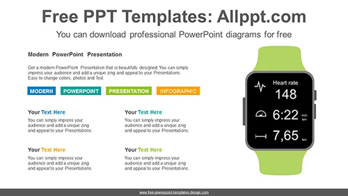 Smart Health Watch PowerPoint Diagram