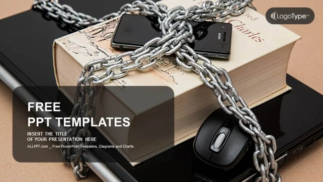 Smart phone with Chains PowerPoint Templates