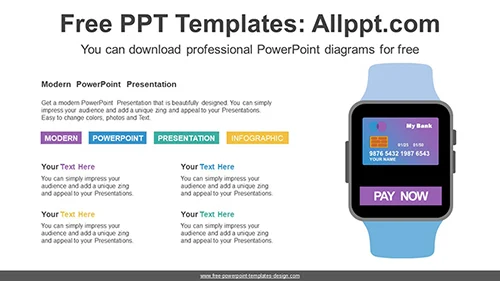 Smart Watch Payment PowerPoint Diagram