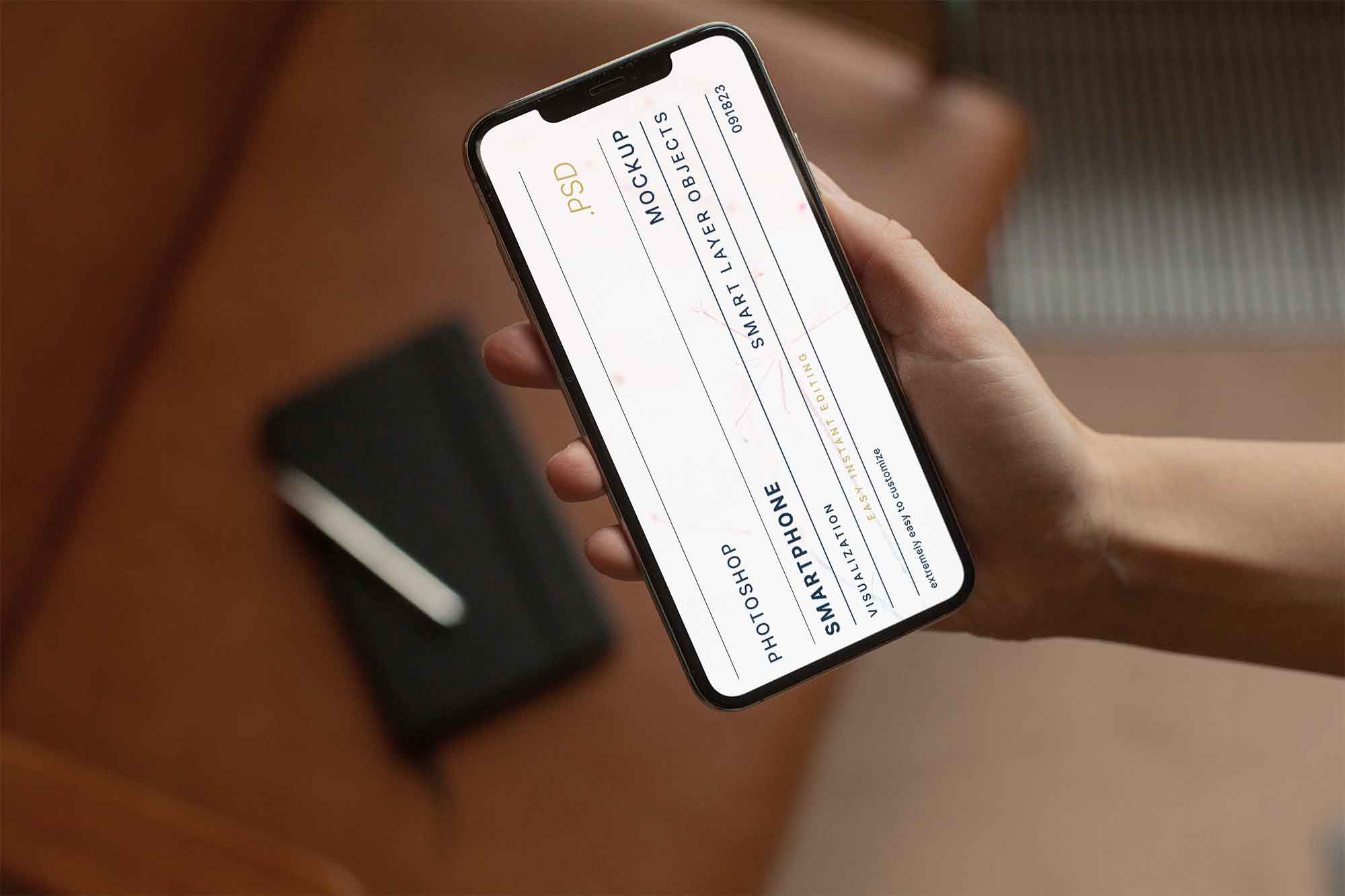 Smartphone in Hand Mockup