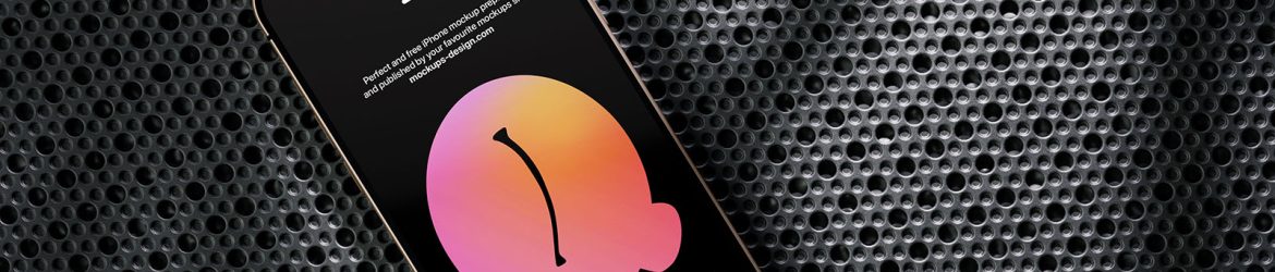 Smartphone on plastic background mockup