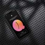 Smartphone on plastic background mockup