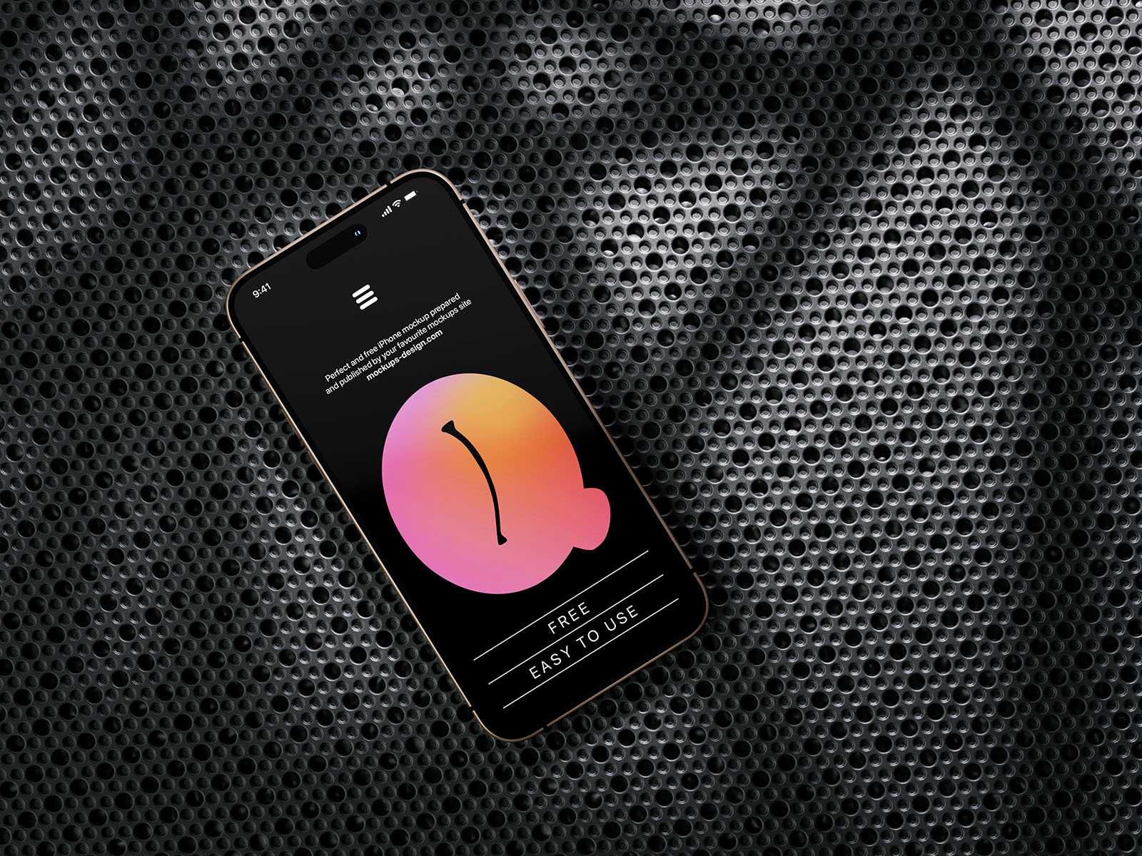 Smartphone on plastic background mockup