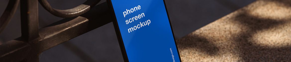 Smartphone on the ground mockup
