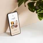Smartphone with shadows mockup