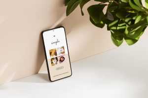 Smartphone with shadows mockup