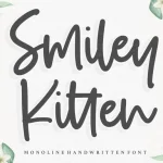 Smiley Kitten Monoline Handwritten Font