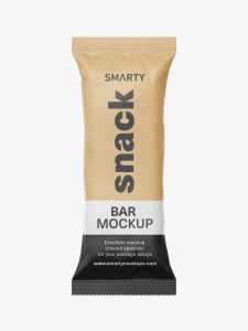 Snack pack / food pouch mockup / kraft paper