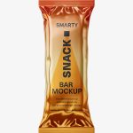 Snack pack / food pouch mockup / metallic