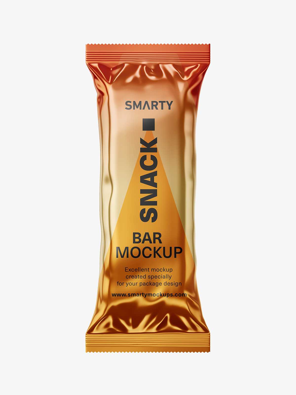 Snack pack / food pouch mockup / metallic