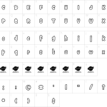 Mapa de caracteres da fonte Snacker Comic Font