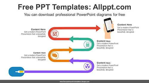 Snake Rising Curve Arrows PPT Diagram