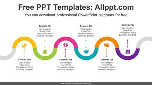 Snake-Shaped Semi Doughnut Ring PowerPoint Diagram
