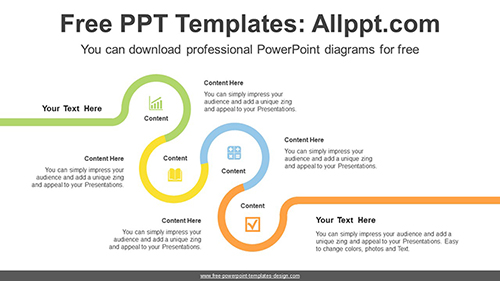 Snake-Shaped Semi Doughnut Ring PPT Diagram