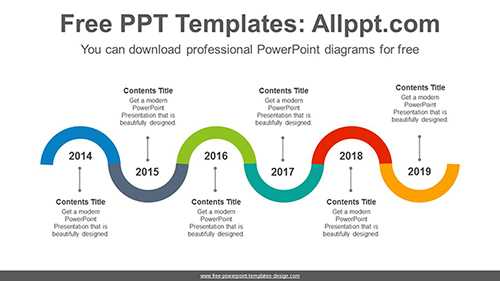 Snake-shaped semicircular ring PowerPoint Diagram Template