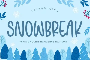 SNOWBREAK Fun Monoline Handbrushed Font